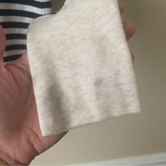 Allihop Anthropologie | Striped Wraparound Cardigan Sweater Top Navy Cream Small - Picture 6 of 8